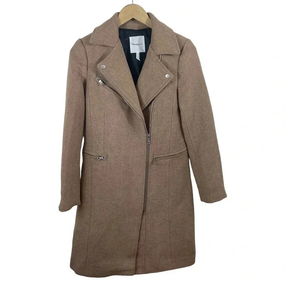 Avec les Filles Moto Twill Wool Blend Coat - Picture 2 of 15